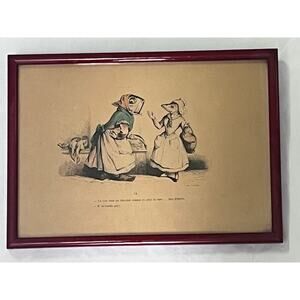 Jean Jacques Grandville (French 19thC)  Metamorphoses Vintage print framed IX